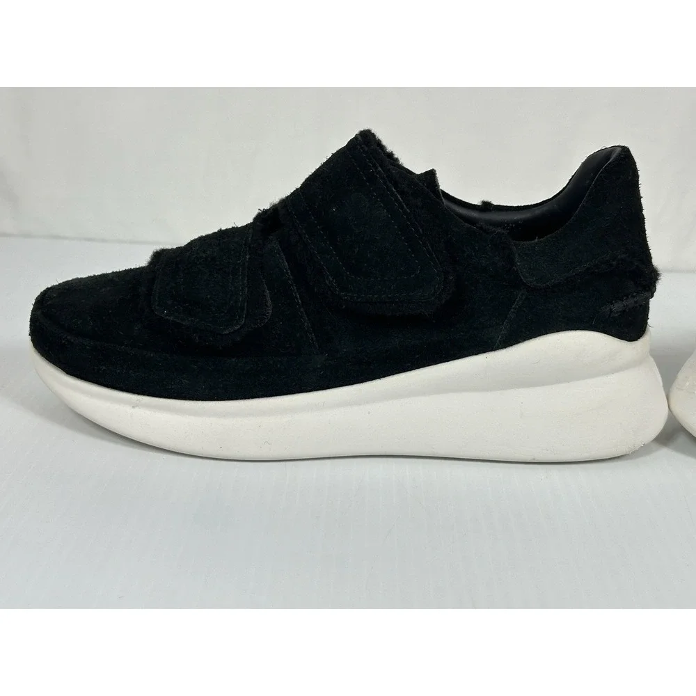 UGG‎ Ashby Spill Seam Trainer Black Suede Laceless Chunky Platform Sneakers 10